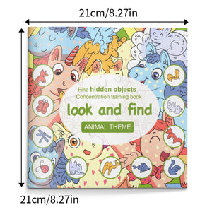 Animal hidden objects activity book for concentration training and observation skills