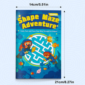 Alphabet and Shape Maze Adventure Book Set for Kids, Early Learning Maze Activity Bundle for Letter Recognition, Shape Skills, Pencil Control, Visual Thinking, and Preschool Fun