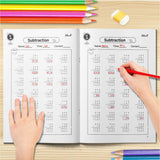 Printed place value math pages with vertical equations