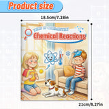 Children's chemistry book collection covering atoms, reactions, acids, bases, and energy