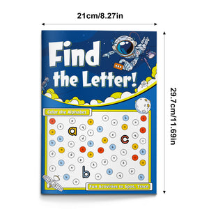 Early alphabet activity book with letter recognition and visual search