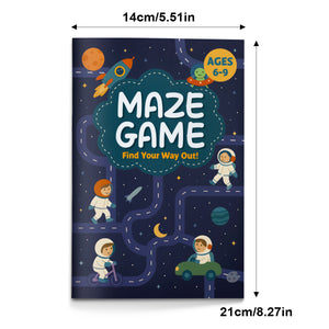 Maze Game, Find Your Way Out Activity Book for Kids Ages 6–9, Fun Maze Puzzle Book with Pathfinding Challenges, Problem Solving, Visual Thinking, and Focus Building