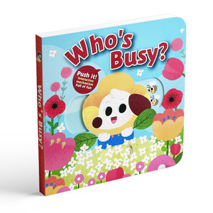 Who’s Busy Push and Pull Board Book, Interactive Animal Activity Toy Book, Early Learning Lift and Slide Reading for Toddlers