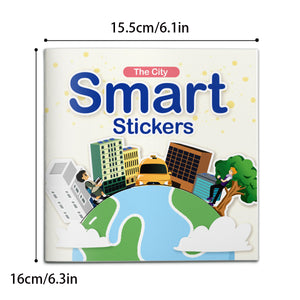 City theme sticker activity book for kids with urban scenes