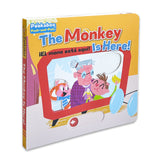 Toddler monkey push-and-pull board book for animal vocabulary and fine motor skills