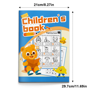 Early reading activity book with color trace write practice and word matching