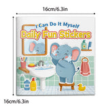 Self-care sticker activity book for kids about routines and independence