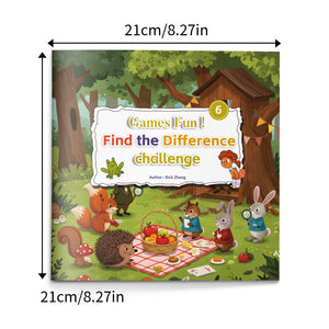Kids spot-the-difference activity book for visual learning and focus