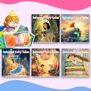 Selected Fairy Tales 5-Book Set for Kids, Children’s Picture Story Book Collection Featuring Snow White, The Little Mermaid, Cinderella, The Devil’s Three Golden Hairs, and The Princess and the Pea