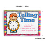 Children's clock matching workbook for analog clock reading and time skills