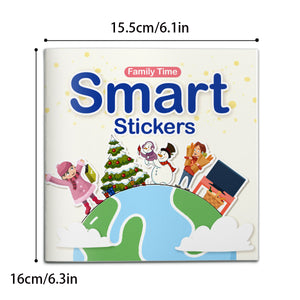 Family life sticker activity book for kids with home and holiday scenes