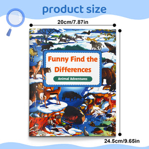 Children's animal find the differences puzzle activity book for observation skills
