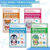 Four book math set with addition subtraction multiplication and division