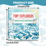 Snowy countryside maze pages with animal pathfinding puzzles