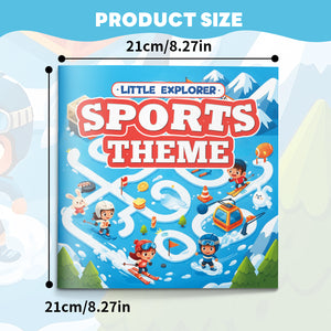 Winter sports maze pages with playful pathfinding activities