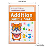 Kids addition workbook with bubble answer choices