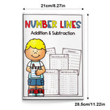Children's number sequence workbook for missing numbers and number line counting