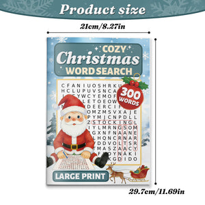 Large print Christmas word search puzzle book with 300 holiday words