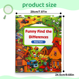 Children's farm find the differences puzzle book for observation skills