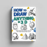Paperback mockup of 3D shapes shadows and sketching guide