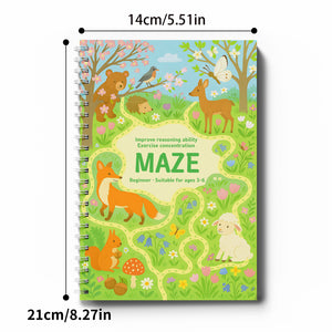 Four maze books with beginner intermediate advanced and challenge levels