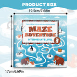 Polar animal maze pages for intermediate pathfinding practice