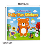 Printed preschool activity book for travel vocabulary fine motor skills and stickers