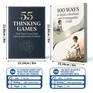 100 Ways to Build a Resilient Child + 55 Thinking Games to Teach Your Child Prob: 2-Book Set bundle detail image, image 2, bundle ISBN 9798900669878