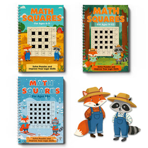 Math Squares Puzzle Bundle 3-Book Number Grid Games covers