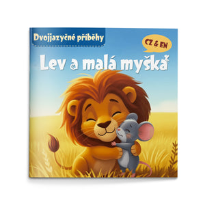 The Lion and the Little Mouse Czech-English Book cover
