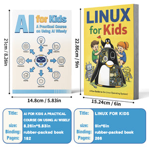 AI for Kids Practical Guide + Linux for Kids Computer Learning Guide: 2-Book Set bundle detail image, image 2, bundle ISBN 9798900669359