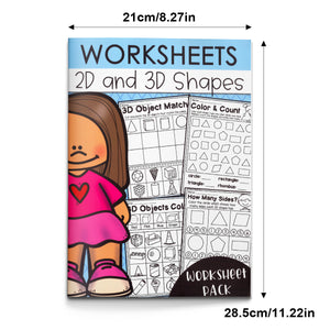 Children's shapes workbook for tracing coloring and early geometry