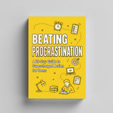 Desk flat-lay photo of Beating Procrastination 21-Day Action Guide for Teens