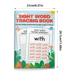 Printed sight word tracing workbook for early readers