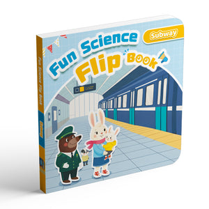 Children's flip book about subways, city transport, and everyday science