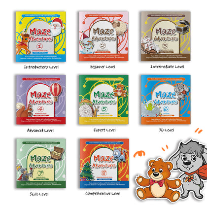 Colorful Maze Adventures book set for children's focus and observation