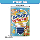 Brainy Sudoku Workbook Set: 4-Level Logic Practice product image 6 showing printed book details for screen-free reading and learning
