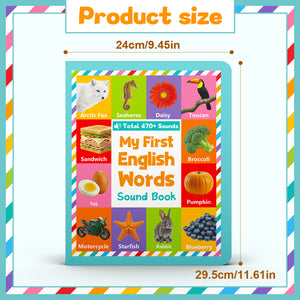 Toddler first words sound book for listening skills, speech practice, and vocabulary