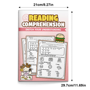 Early reading workbook for kids with passage understanding and sketch activities