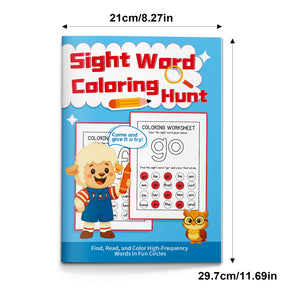 Coloring hunt pages for sight word recognition