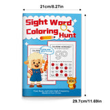 Coloring hunt pages for sight word recognition
