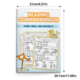 Early reading workbook for kids with passage practice and picture-based questions
