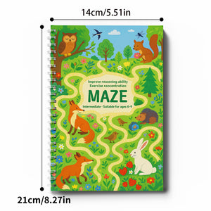 Longer forest animal maze pages for ages 6 to 9