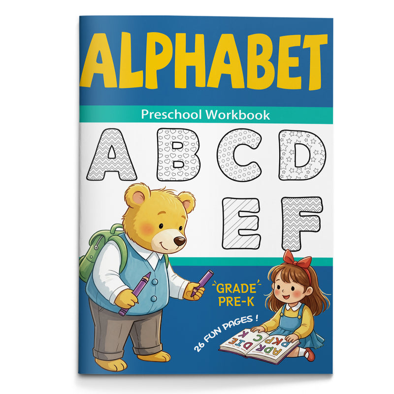 Alphabet Preschool Workbook color trace find cover