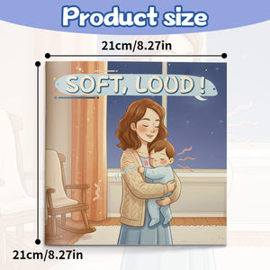 Toddler picture book about soft and loud sound concepts and sensory vocabulary