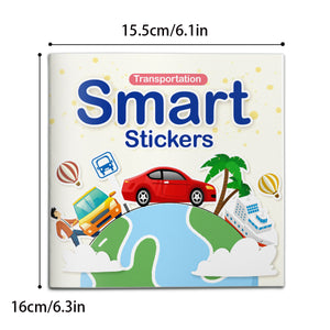 Vehicle theme sticker activity book for kids with travel scenes