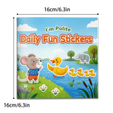 Manners sticker activity book for kids about polite words and kind behavior