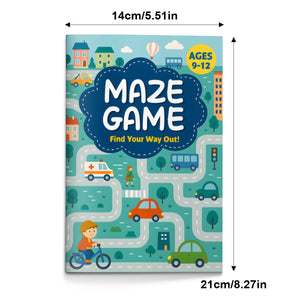 Maze Game, Find Your Way Out Activity Book for Kids Ages 9–12, Advanced Maze Puzzle Book with Pathfinding Challenges, Problem Solving, Focus Skills, and Visual Logic Fun