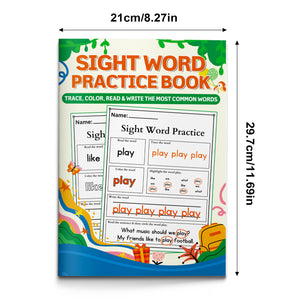 Early reading activity book with high-frequency word recognition