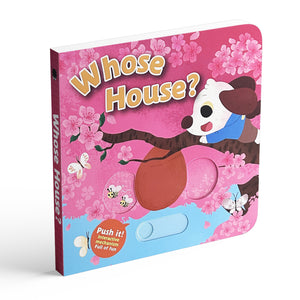 Whose House Push and Pull Board Book, Interactive Animal Home Toy Book, Early Learning Lift and Slide Reading for Toddlers